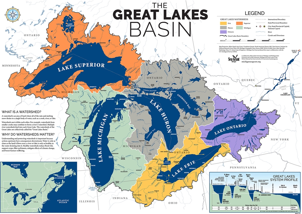 Great Lakes Basin map